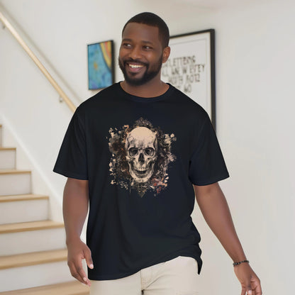 Vintage Gothic Skull T‑Shirt – Distressed Skull Art on Soft Black Cotton | MytsDesigns