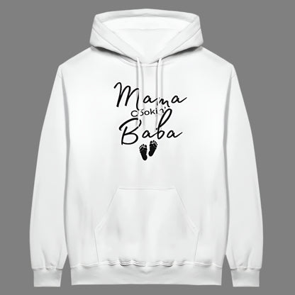 White Hoodie Mama Cookin' Baba 2 little feet