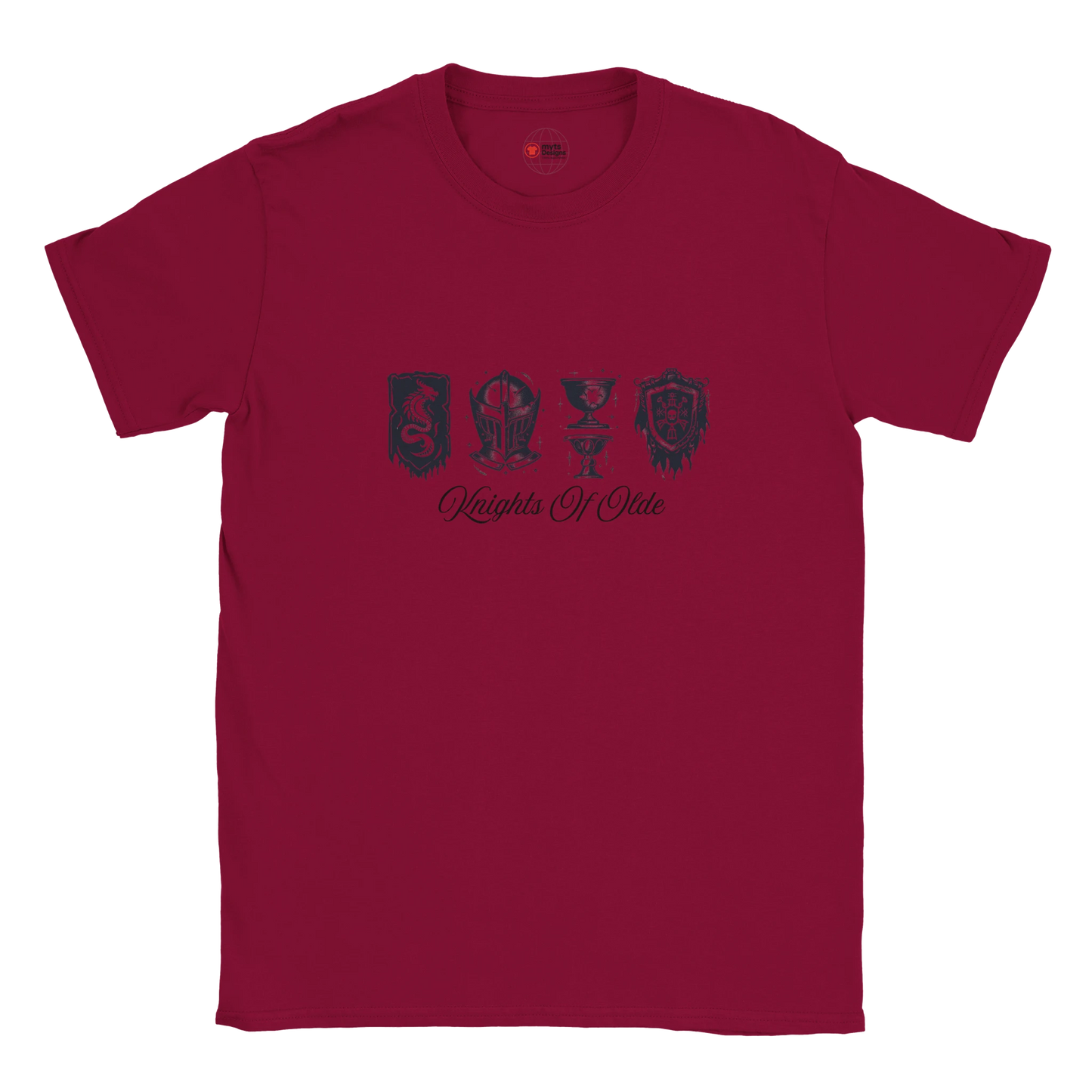 Cardinal Red t-shirt with black graphic design and text on a white background