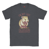 Dark Heather t-shirt with Wombat graphic and text on a white background