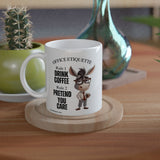 Funny Donkey Office Etiquette Coffee Mug - 11oz Ceramic Gift for Coworkers & Boss