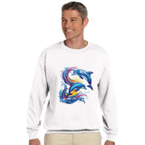 Vintage style dolphins white sweatshirt