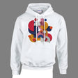 White Trendy Graphic Shapes Hoodie