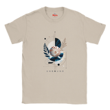 "Natural Coastal Nautilus graphic T-shirt, flat front view”