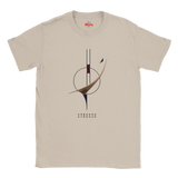 A Natural short-sleeve crewneck t-shirt featuring a black outline graphic of the state of Vermont with the word 'SAIL' printed inside, displayed on a clean white background.
