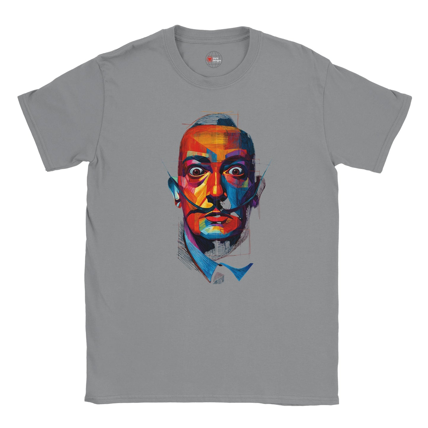 Colorful Salvador Dalí Geometric T-Shirt – Artistic Bold Statement Tee