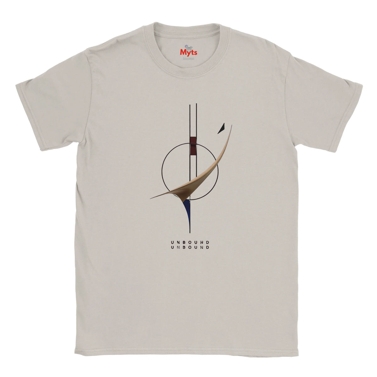 Natural t-shirt with black text on a white background