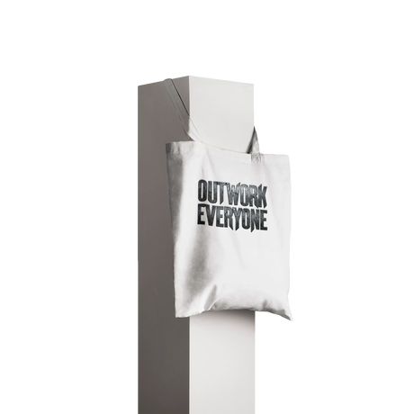 Beige tote bag with 'Read & Wine Bookclub Ladies' text and logo on a white background
