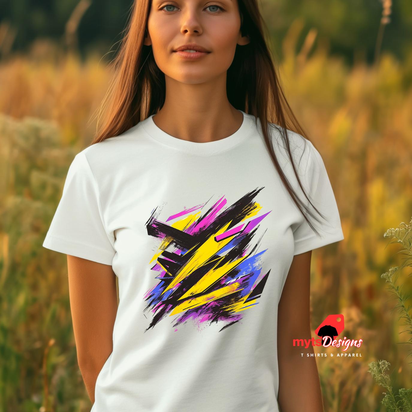 Abstract T-shirt, Vivid Abstract Colored T-Shirt, Unique Colorful Art Shirt, Unisex Bright T-Shirt, Trendy Summer Shirt