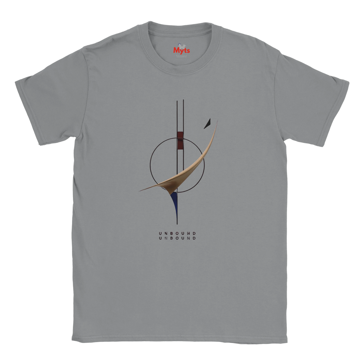 Sports Grey t-shirt with 'Minimalist' graphic design on a white backgroundgn