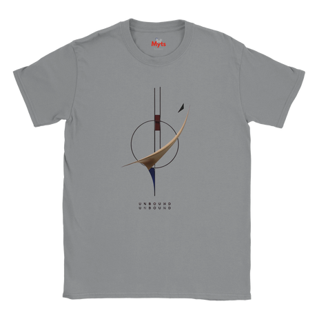 Sports Grey t-shirt with 'Minimalist' graphic design on a white backgroundgn