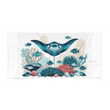 The Ray Manta Ray & Coral Reef Beach Towel