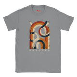 A sports Grey retro geometric design T-shirt