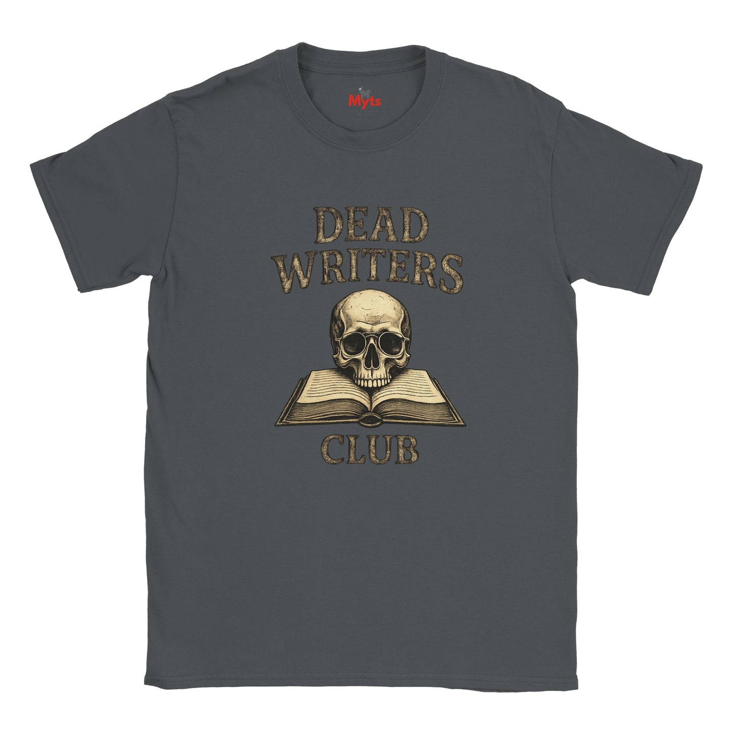 Dark Heather t-shirt with 'My Wish List' graphic featuring guitar models on a white background