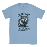 Light blue t-shirt with a Wombat graphic and text on a white background