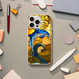 Flexi Case for iPhone - Stained Glass Dolphin Design