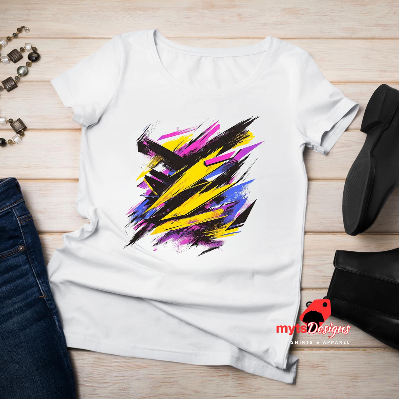 Abstract T-shirt, Vivid Abstract Colored T-Shirt, Unique Colorful Art Shirt, Unisex Bright T-Shirt, Trendy Summer Shirt