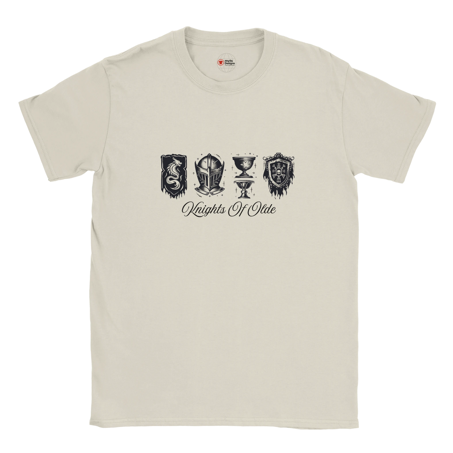 Ice Grey t-shirt with black graphic design and text on a white background