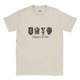 Ice Grey t-shirt with black graphic design and text on a white background