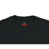 Black t-shirt with red text 'GOD KNOWS YOU BY NAME' on a white background