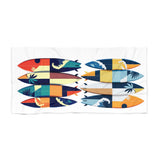 Retro Surfboards Coastal Beach Towel