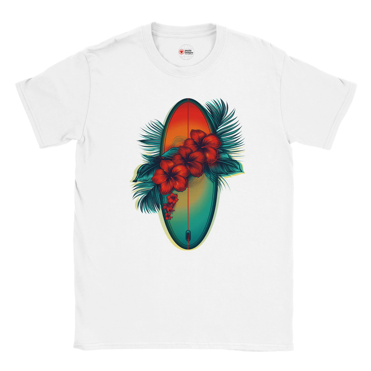 White Hibiscus Surf Tee