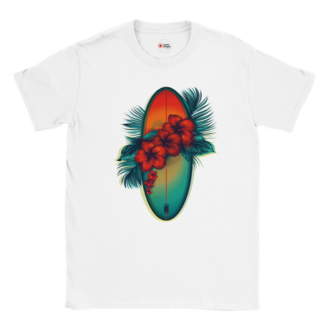 White Hibiscus Surf Tee
