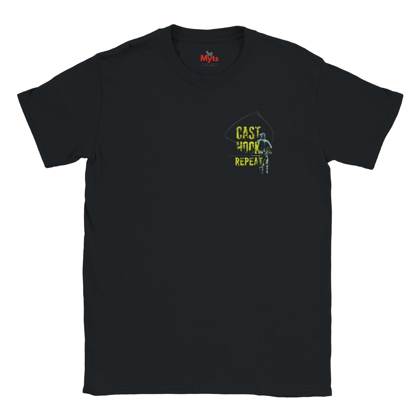 Cast Hook Repeat Fishing T-Shirt | Soft Cotton Angler Tee | Gildan 64000