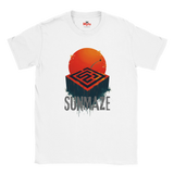 White t-shirt with a red and black design featuring 'Summaze' on a white background