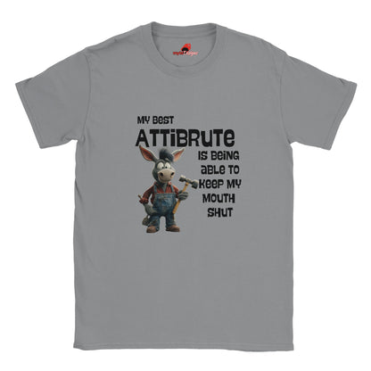 Flat lay sports grey funny donkey t shirt