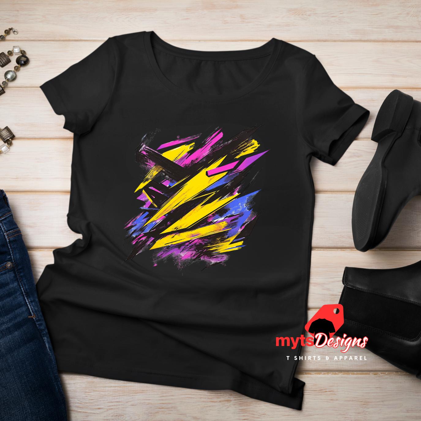 Abstract T-shirt, Vivid Abstract Colored T-Shirt, Unique Colorful Art Shirt, Unisex Bright T-Shirt, Trendy Summer Shirt