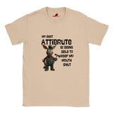 Netural coloured flat lay funny donkey t shirt