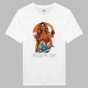 White Water Surf Girl  White T-Shirt 
