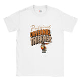 White t-shirt with a donkey graphic and text on a white background