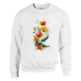 White Floral Print Sweatshirt
