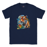 "Retro tiger head graphic t-shirt in soft cotton - front view"