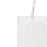 White tote bag with a handle on a white background