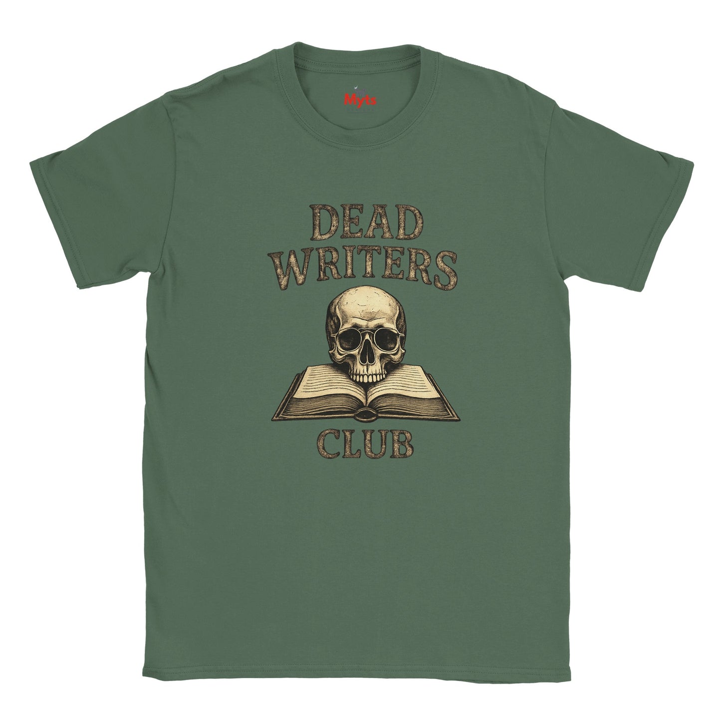 Military Green t-shirt with guitar graphic and 'Life is Full of Choices' text on a white background