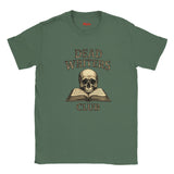 Military Green t-shirt with guitar graphic and 'Life is Full of Choices' text on a white background