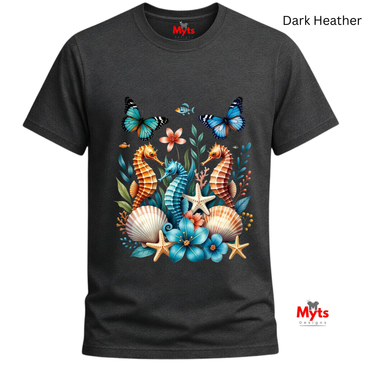Seahorse & Butterfly Graphic T-Shirt