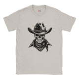 Cowboy Skull T-Shirt – Unisex Western Outlaw Graphic Tee | Sports Grey