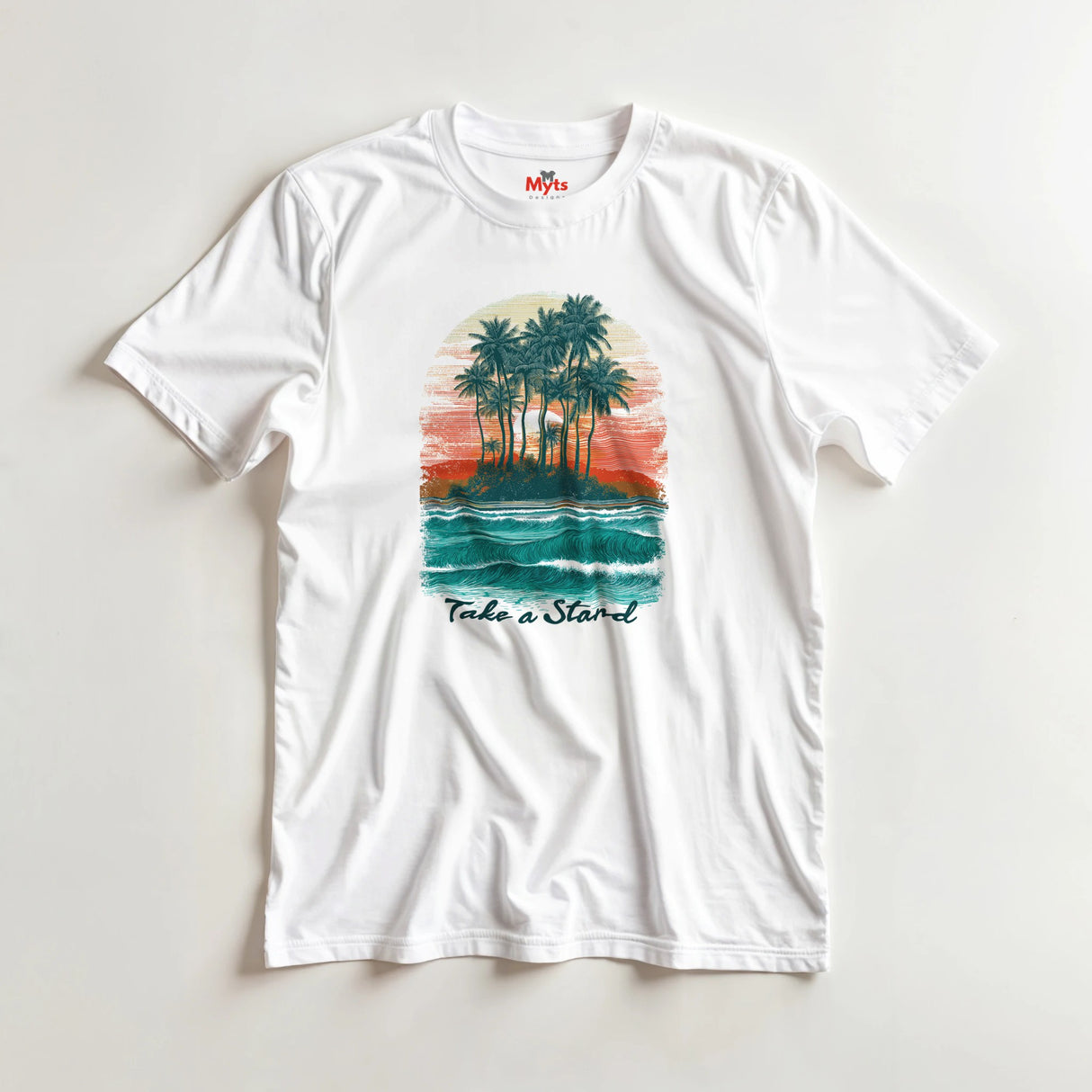 Take a stand, Palm Island wave t-shirt vintage surf beach graphic tee