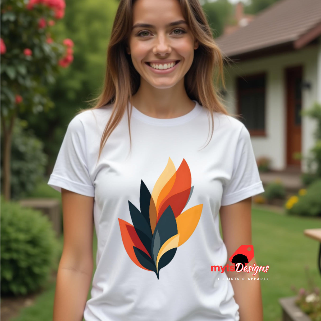 Abstract Autumn Leaf T-Shirt - Soft DTG Print Tee - Fall Fashion Gift