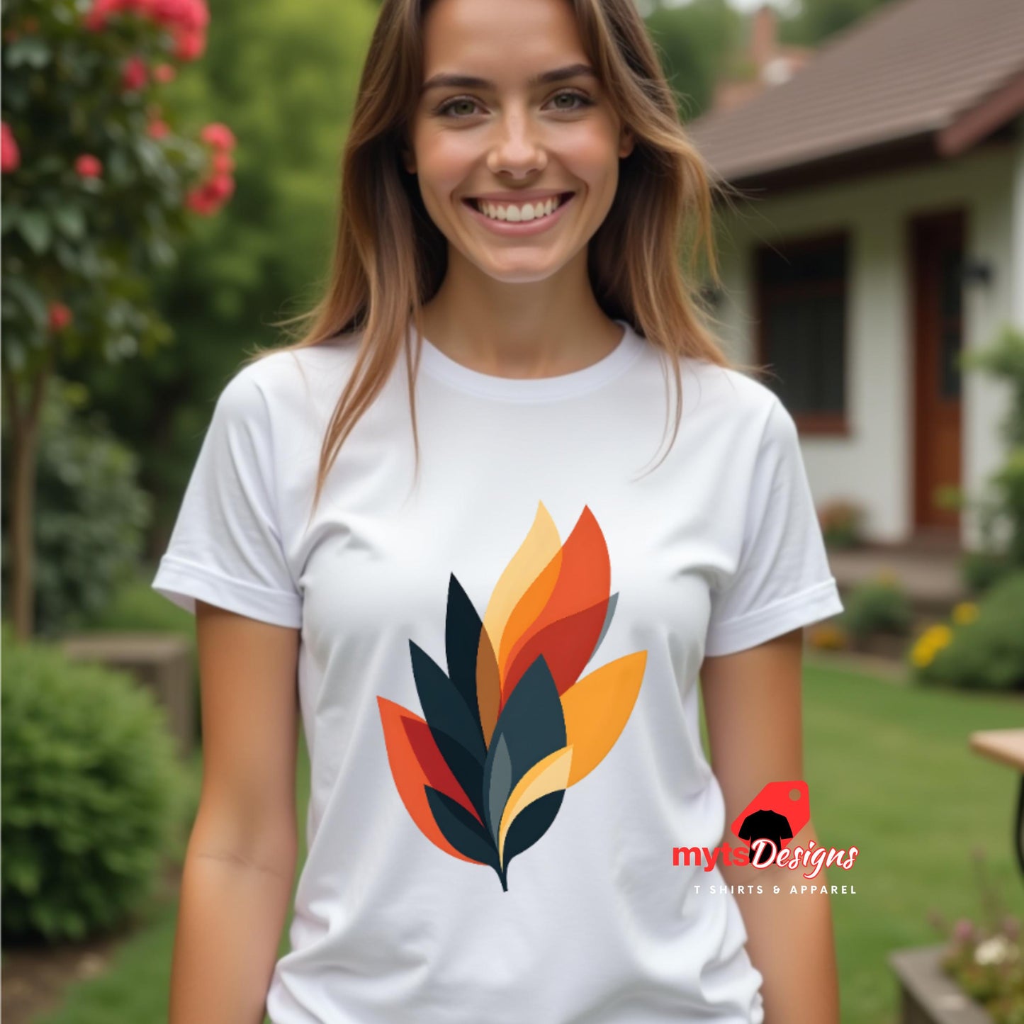 Abstract Autumn Leaf T-Shirt - Soft DTG Print Tee - Fall Fashion Gift