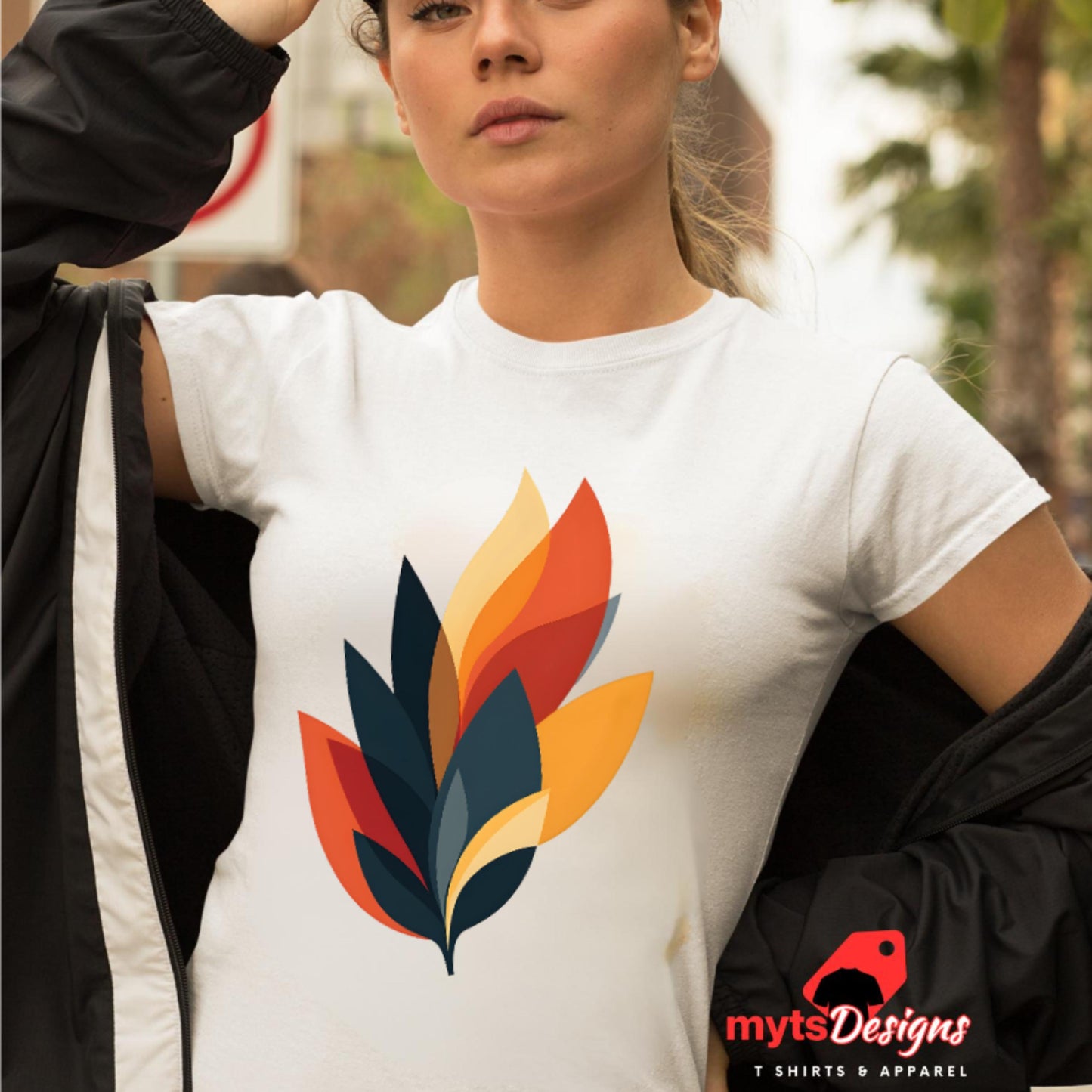 Abstract Autumn Leaf T-Shirt - Soft DTG Print Tee - Fall Fashion Gift