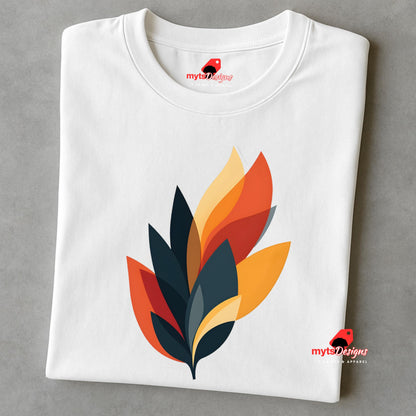 Abstract Autumn Leaf T-Shirt - Soft DTG Print Tee - Fall Fashion Gift