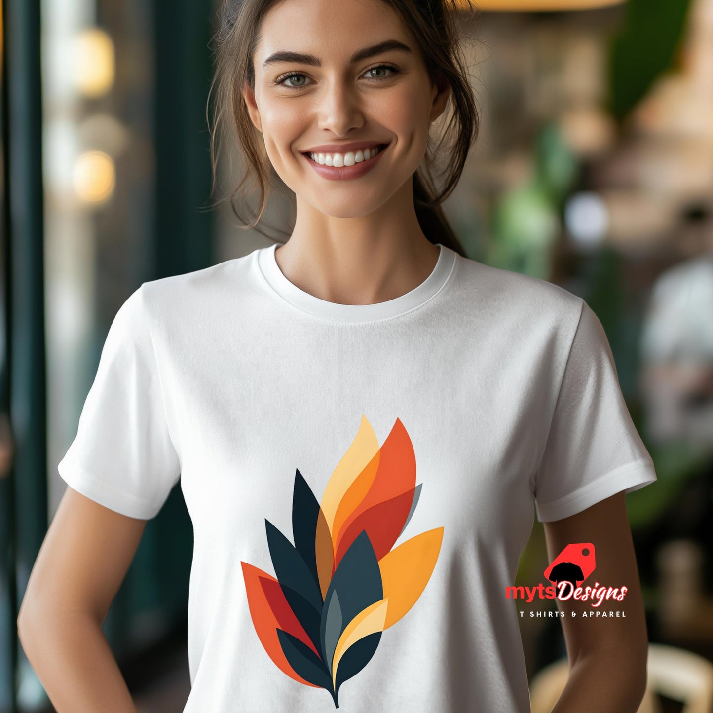 Abstract Autumn Leaf T-Shirt - Soft DTG Print Tee - Fall Fashion Gift