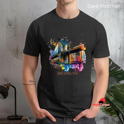 Brooklyn Bridge New Art T-shirt, Pop Art Brooklyn Bridge T-Shirt, New York City Skyline Graphic Tee, NYC Iconic Landmark Shirt,