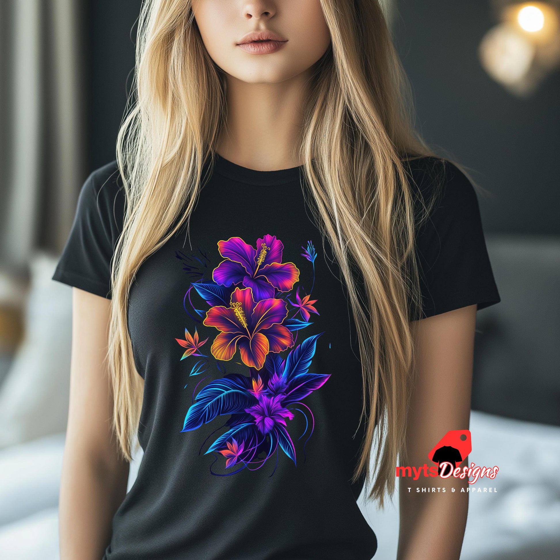 neon floral t-shirt