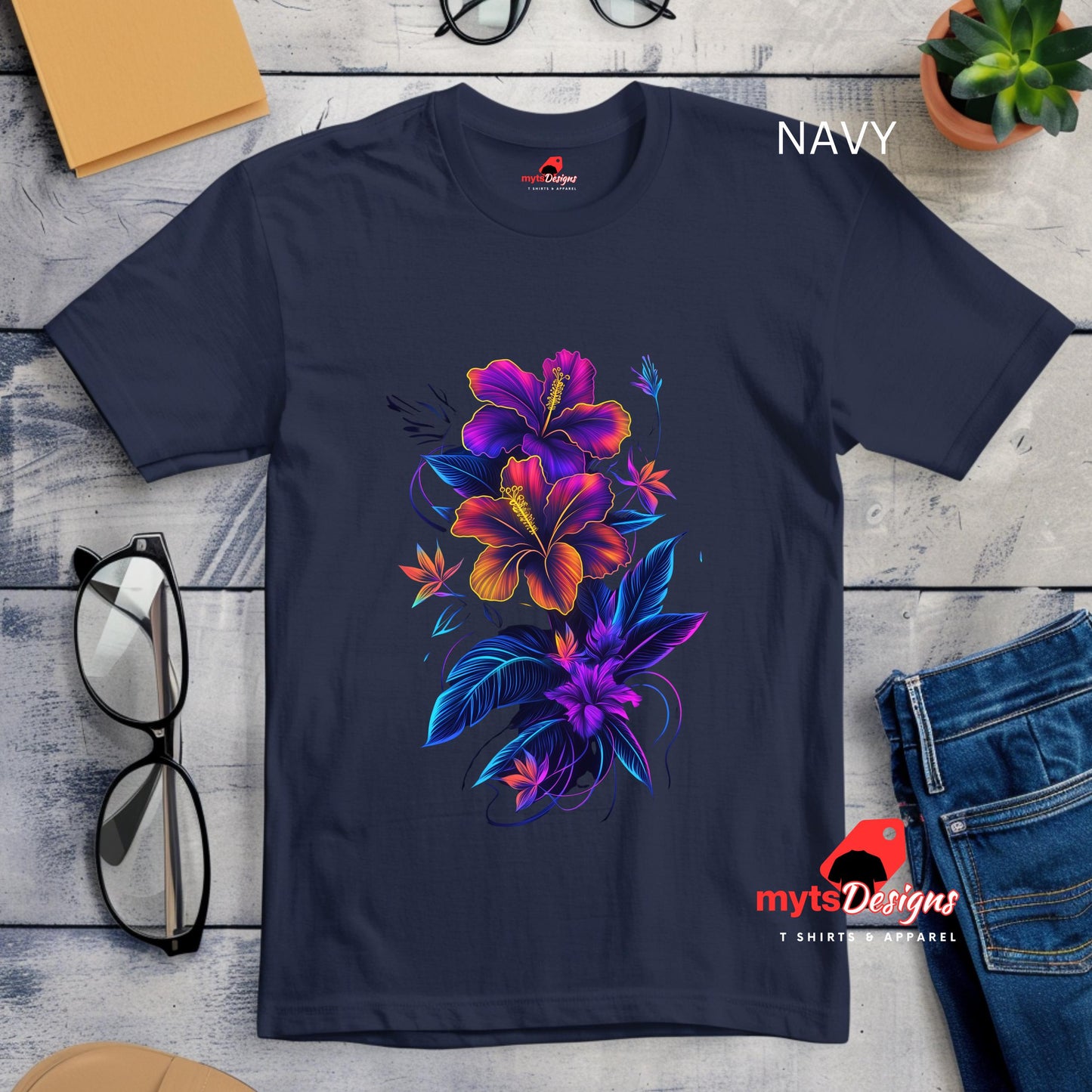 neon floral t-shirt